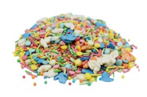 Cukrová posýpka konfetová: Holúbky farebné